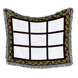 Yunhuy Sublimation Blanks Flannel Throw Blanket,330GSM Soft Lightweight Custom Personalised Sublimation Photo Blanket with 9/15/20 Panels (Sunflower 9 Panels, 60'' x 50'') Yunhuy