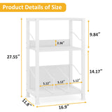 Hosfais 3 Tier Record Player Stand, Retro Vinyl Record Storage End Table Records Shelf for Living Room Bedroom (White) Hosfais