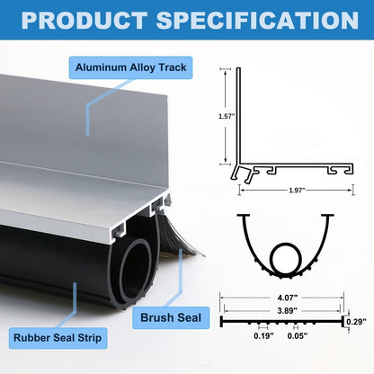 Duzzy Universal Garage Door Seals Kits, Weatherproofing Garage Door Seals Bottom Rubber with Brush and Aluminum Track Retainer Base Kit, U Shape+O Ring Heavy Duty Weatherproof Parts Kits (10  - WoodArtSupply