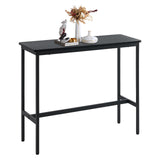 Rongbuk 44.5" Bar Table,Pub Table with Adjustable Feet Floor Protector, Narrow Rectangular Dining Table, Kitchen Counter Table, High Top MDF Table,Sofa Table with Sturdy Metal Legs,Black Rongbuk