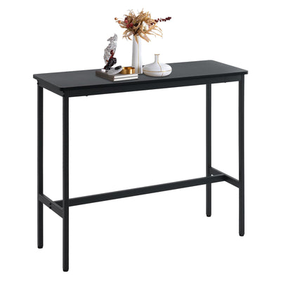 Rongbuk 44.5" Bar Table,Pub Table with Adjustable Feet Floor Protector, Narrow Rectangular Dining Table, Kitchen Counter Table, High Top MDF Table,Sofa Table with Sturdy Metal Legs,Black