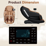 Homall 2025 Zero Gravity Full Body Massage Chair with SL-Track, Heating & AI Voice Control Shiatsu, Kneading, Tapping 8 Auto Programs 32 Airbags (Brown) Homall
