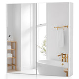 Tangkula Mirrored Medicine Cabinet, Bathroom Wall Hanging Cabinet with Double Mirrored Doors & Adjustable Shelf, Wall-Mounted Bathroom Storage Organizer, White, 24.5 x 4.5 x 25.5 Inches Tangkula
