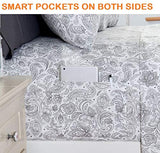 Elegant Comfort Luxury Soft Bed Sheets Paisley Pattern - 1500 Premium Hotel Quality Microfiber Softness Wrinkle and Fade Resistant (6-Piece) Bedding Set, King, Grey Elegant Comfort