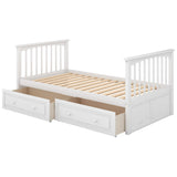Harper & Bright Convertible Wood Twin-Over-Twin Bunk Bed with Storage Drawers and Ladder - Can Be Divided Into Two Daybeds (White) Harper & Bright Designs