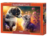CASTORLAND 500 Piece Jigsaw Puzzles, New Friendship, Animal Puzzle, Cat & Dog, Puppy, Kitten Adult Puzzle, Castorland B-53834 Castorland