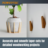 POWERTEC Table Saw Tapering Jig, Small Parts Taper Jig with 3/4" x 3/8" Miter Bar, Adjustable Hold Down Clamp, Non-Slip Grip Strips, Ergonomic Handle - Table Saw Jig Accessories (71875) POWERTEC