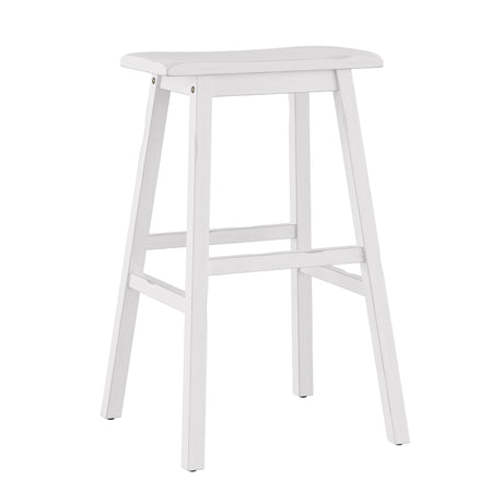 Hillsdale Moreno Wood Backless Bar Height Stool, 29" High, Sea White Hillsdale