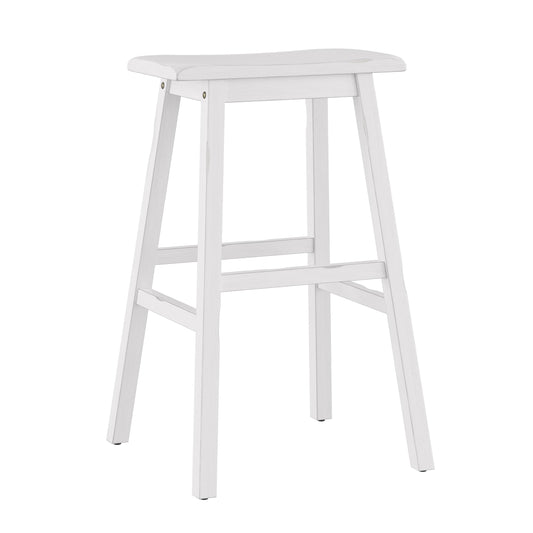 Hillsdale Moreno Wood Backless Bar Height Stool, 29" High, Sea White - WoodArtSupply