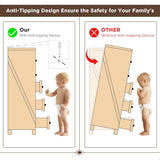 ACCOHOHO 6 Drawer Dresser, Farmhouse Chest of Drawers for Bedroom, 44" Tall Dresser with Large Metal Handles, Wood Drawer Organizer for Living Room, Hallway, Closet - Brown ACCOHOHO