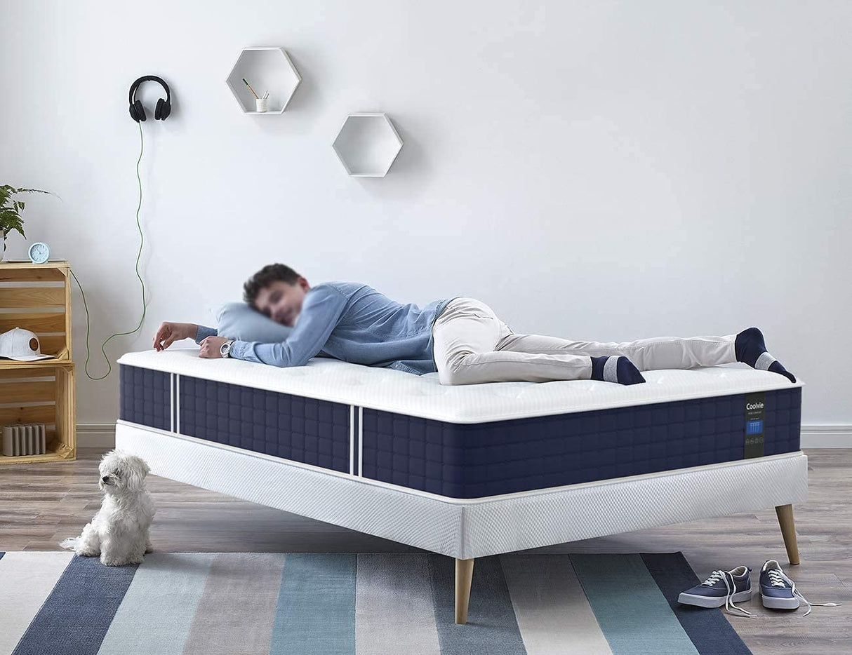 Coolvie Full Mattress, 10 Inch Hybrid Mattress Full Size, Individual Pocket Springs with Memory Foam, Bed in a Box, Cooler Sleep with Pressure Relief and Support Coolvie