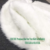 CHICHIC 48 inch Christmas Tree Skirt Faux Fur Xmas Tree Skirt Christmas Decorations Holiday Tree Ornaments Tree Decoration for Christmas Home Decorations, Xmas Party Holiday Decorations, Snow White CHICHIC