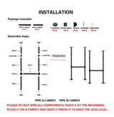 Mdjwjj Industrial Pipe Counter Bar Height Table Leg,Metal Table Legs,Iron Base Legs Coffee Tables, Desks, Nightstand,2Pcs, 38" H × 14" W(Black) Mdjwjj