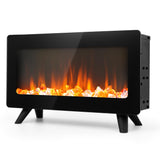 16" Small Electric Fireplace Heater - Desk Space Heater with Realistic Led 3D Flames, Freestanding Fire Places Electric Fireplace Stove, Infrared Heater Indoor, 750 | 1500w, Overheating Protection FLAME&SHADE
