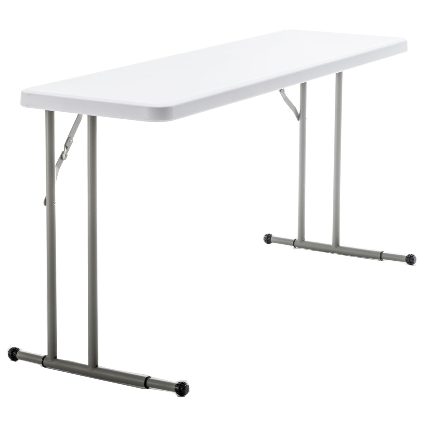 BTEXPERT 5-Foot - 60" Long White Plastic Folding Seminar Training Table Portable 18" Wide Narrow, 29" High, Events Indoor Outdoor Lightweight