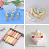 2 PCS Mini Long Cylinder Shape Mold Pillar Cylinder Shape Mold Silicone Candle Molds Mini Twisted Cylinder Mould for Candle Home Decoration Candle Making Birthday Cake Decor AddLotLot