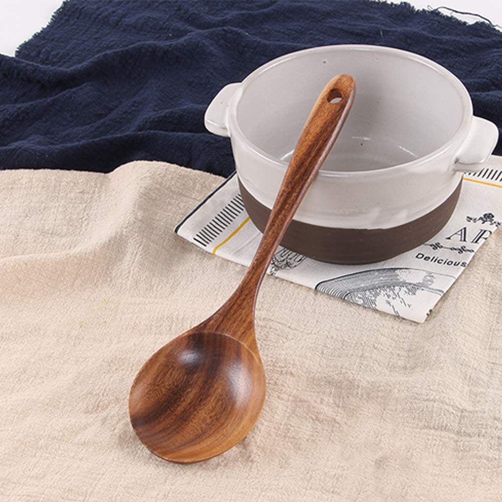 5 Pcs Best Wooden Spoons for Cooking Kitchen Utensils Set Non Stick Spoon Acacia Wood Utensil Cooking Spatula Turner Slotted Spoon Flat Wooden Spatula Set Mixing Cooking Spoons Kitchen Utensi - WoodArtSupply