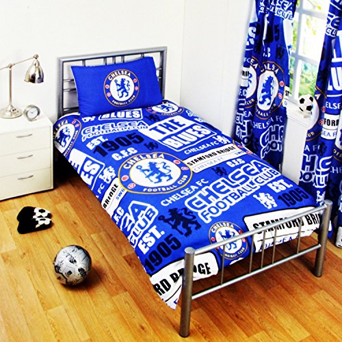 Chelsea FC Childrens/Kids Official Patch Football Crest Duvet Set (Full Bed) (Blue) Chelsea