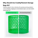 Creality Filament Vacuum 3D Printer Filament Vacuum Storage Kit 350 x 350mm, 10 Vacuum Bags with 10Desiccants, 10 Sealing Clip and 1 Hand Pump Cregrant3D