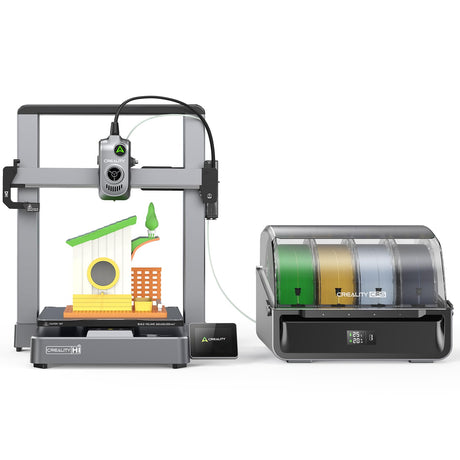 Creality Hi Combo Multicolor 3D Printer with CFS, 500mm/s High Speed Printing,Full-auto Leveling, Automatic Filament Reading, Fully Assemble, Silent Mode 3D Printers 10.24×10.24×11.81 inch Creality