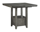 Signature Design by Ashley Hallanden Modern Farmhouse Counter Height Dining Room Extension Table, Dark Gray Signature Design by Ashley