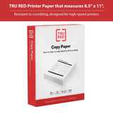 TRU RED Printer Paper, 8.5" x 11", Designed for High-Speed Printers, 92-Brightness, White Color (500 Sheets/Ream) TRU RED
