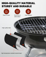 18 inch Charcoal Grill, Outdoor Barbecue Kettle Grill, 227 Square Inches Cooking Space, Highly Cost-Effective Portable Grill, Perfect for Outdoor BBQ Party, Camping and Small Patios, Black GRiliFE