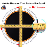 Jump Tastic Trampoline Trampoline Mat, Fits 12 ft Frame, with 72 V-Rings Fits 5.5 inch, Trampoline Replacement Mat (Mat Dia:127in), Reinforce, UV-Resistant, with Spring Hook and Gloves Jump Tastic Trampoline