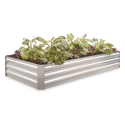 CASTLECREEK Large Galvanized Steel Raised Garden Bed Planter Box, Outdoor Flowers, Herbs, Vegetable Planting Boxes, 72" l x 36" w x 11.8" h