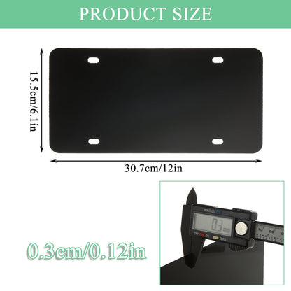 MUXHEL 15 Pcs Sublimation Blank License Plate, 12"×6" Black Aluminum Alloy Automotive License Plate Tag for Custom Design Work and DIY