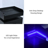 4ever2buy Nightstand Set of 2, Black Nightstand with Charging Station, Led Night Stand with 2 Drawer, Modern Bed Side Table with LED Strip Lights, Bedside End Table for Bedroom Living Room 4ever2buy