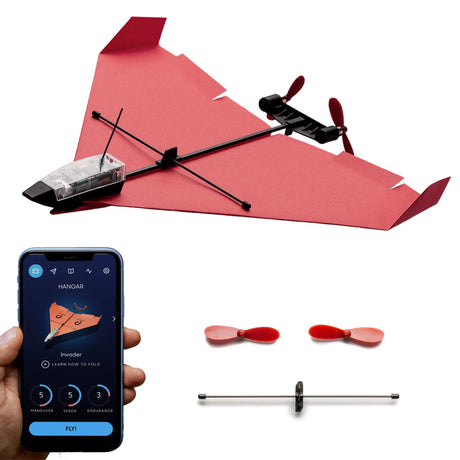 POWERUP 4.0 The Next-Generation Smartphone Controlled Paper Airplane Kit, RC Controlled. Easy to Fly with Autopilot & Gyro Stabilizer. for Hobbyists, Pilots, Tinkerers. POWERUP