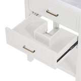 Virubi 24" Bathroom Vanities with Single Sink Combo, Modern Undermount Bathroom Sink Cabinet with Double Drawers and Open Self, Freestanding Bathroom Sink Cabinet (White) Virubi