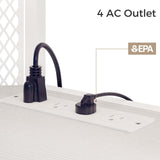 Rolanstar TV Stand with Mount and Power Outlet, Swivel TV Stand Mount with LED Lights for 32/45/55/60/65/70 inch TVs, White Entertainment Center Media Console with Height Adjustable Mount Rolanstar