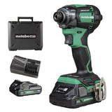 Metabo HPT 18V MultiVolt Cordless Triple Hammer BOLT Impact Driver Set, Power Impact Driver Kit with Case, 2 Lithium-Ion Batteries and Charger, 1/4-Inch Chuck, Compact LightWeight Power Tool, WH18DC Metabo HPT