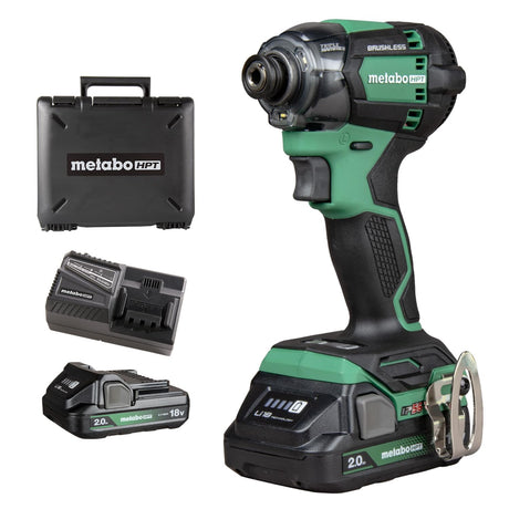 Metabo HPT 18V MultiVolt Cordless Triple Hammer BOLT Impact Driver Set, Power Impact Driver Kit with Case, 2 Lithium-Ion Batteries and Charger, 1/4-Inch Chuck, Compact LightWeight Power Tool, WH18DC Metabo HPT
