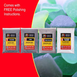MJR Tumblers Refill Grit Kit w Premium Quality Extreme Polish 12,000 Grit Sub Micron Aluminum Oxide Polish for Unparalleled Result. for 6lb Rock Tumblers w Silicon Carbide, Disabled and Veteran Owned MJR Tumblers