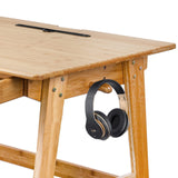 Dicunoy Writing Computer Desk with Drawer, 31" Small Simple Bamboo Table, Home Office Compact Sturdy Wooden Desk Furniture for Compact Apartmet, Bedroom, Study, Dormitory, Vanity, Workstation Dicunoy