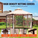 VEVOR Patio Gazebo for 6-8 Person, 10 x 10 FT Backyard Gazebo, with Mosquito Netting, Metal Frame, and PU Coated 180G Polyester, Outdoor Canopy Shelter for Patio, Backyard, Lawn, Garden, Deck VEVOR
