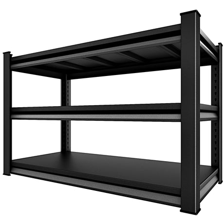Rufokisa 48" W 3-Tier Garage Shelving Heavy Duty, 1680LBS Loads Garage Storage Shelves, Metal Shelving Units and Storage Racks, Industrial Utility Shelf Heavy Duty,48" Wx16 Dx39 H, Black Rufokisa