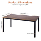 POPRUN Writing Computer Office Desk 59 Inch（60"x 30"） Home Office Wooden Writing Study Desk Table, Large Solid Wood Desk, Modern Simple Sturdy Laptop Study Table, Walnut - Solid Tabletop Made of MDF POPRUN