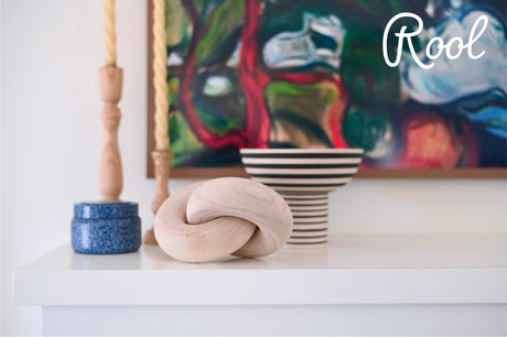 Rool Coffee Table Decor Book Shelf Decor Accents Home Decor Console Table Decor Items Living Room Wood Knot Decor Chain Link Decor Beige Rool