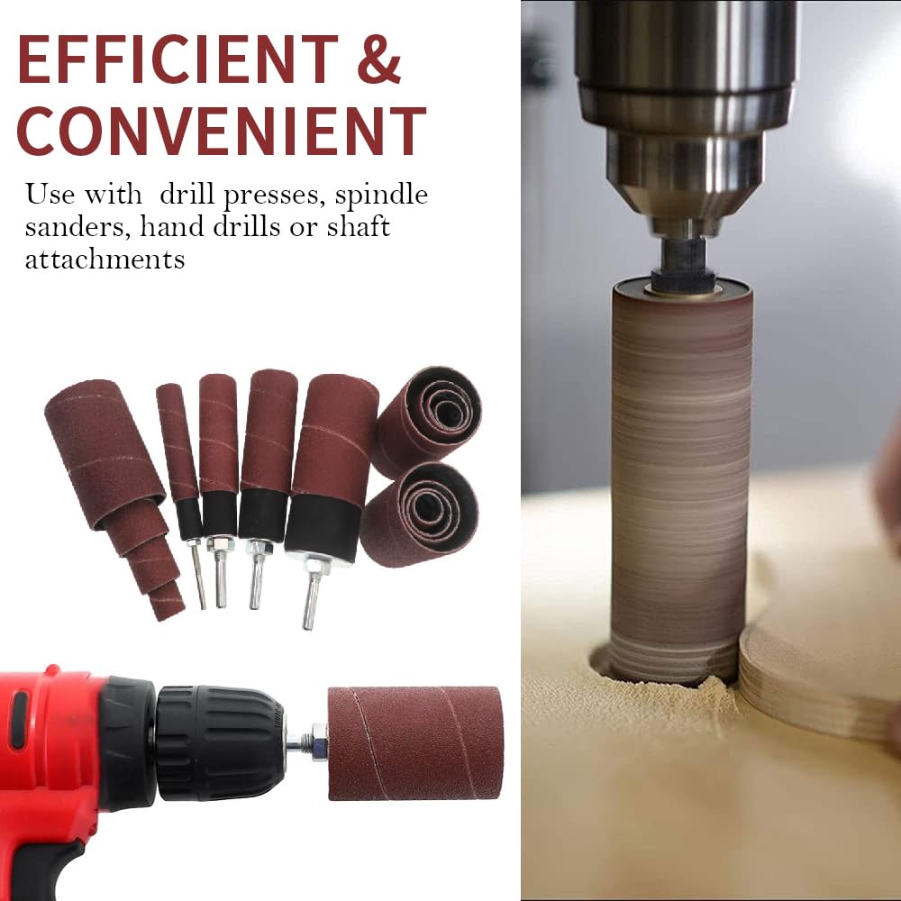 Socpuro 20 Piece Drill Press Sanding Drum Kit, 80/120 Grit Sanding Band Sleeves Rubber Sanding Drum for Woodworking Socpuro