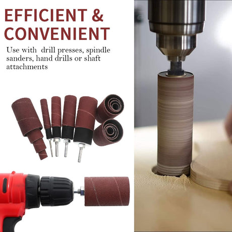 Socpuro 20 Piece Drill Press Sanding Drum Kit, 80/120 Grit Sanding Band Sleeves Rubber Sanding Drum for Woodworking Socpuro