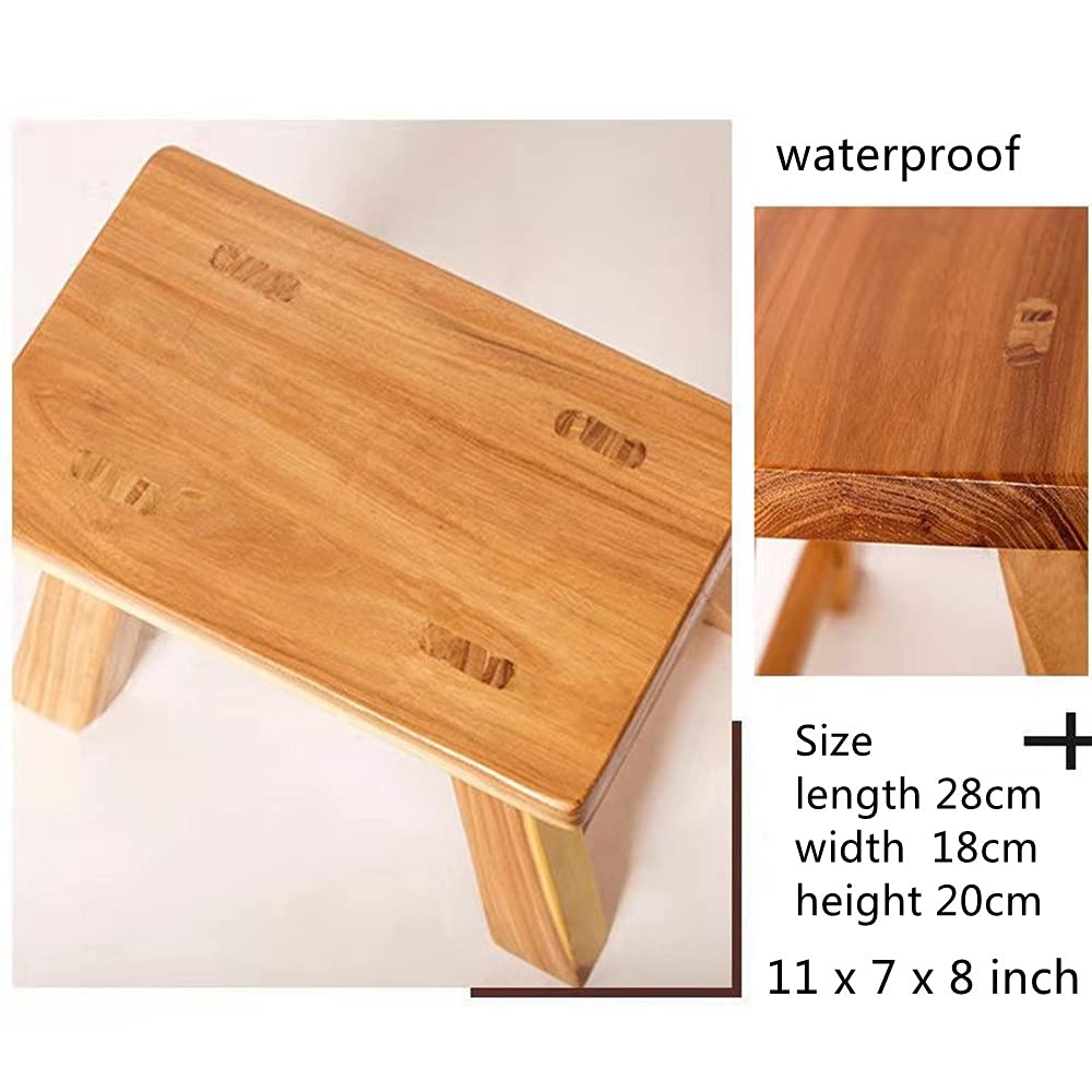 Golden Sun WM Sturdy Step Stool Footstool Solid Wooden 11 inch for Kids Adults Plant Stand Plant Stand Fishing Stool (Natural), Small Golden Sun WM