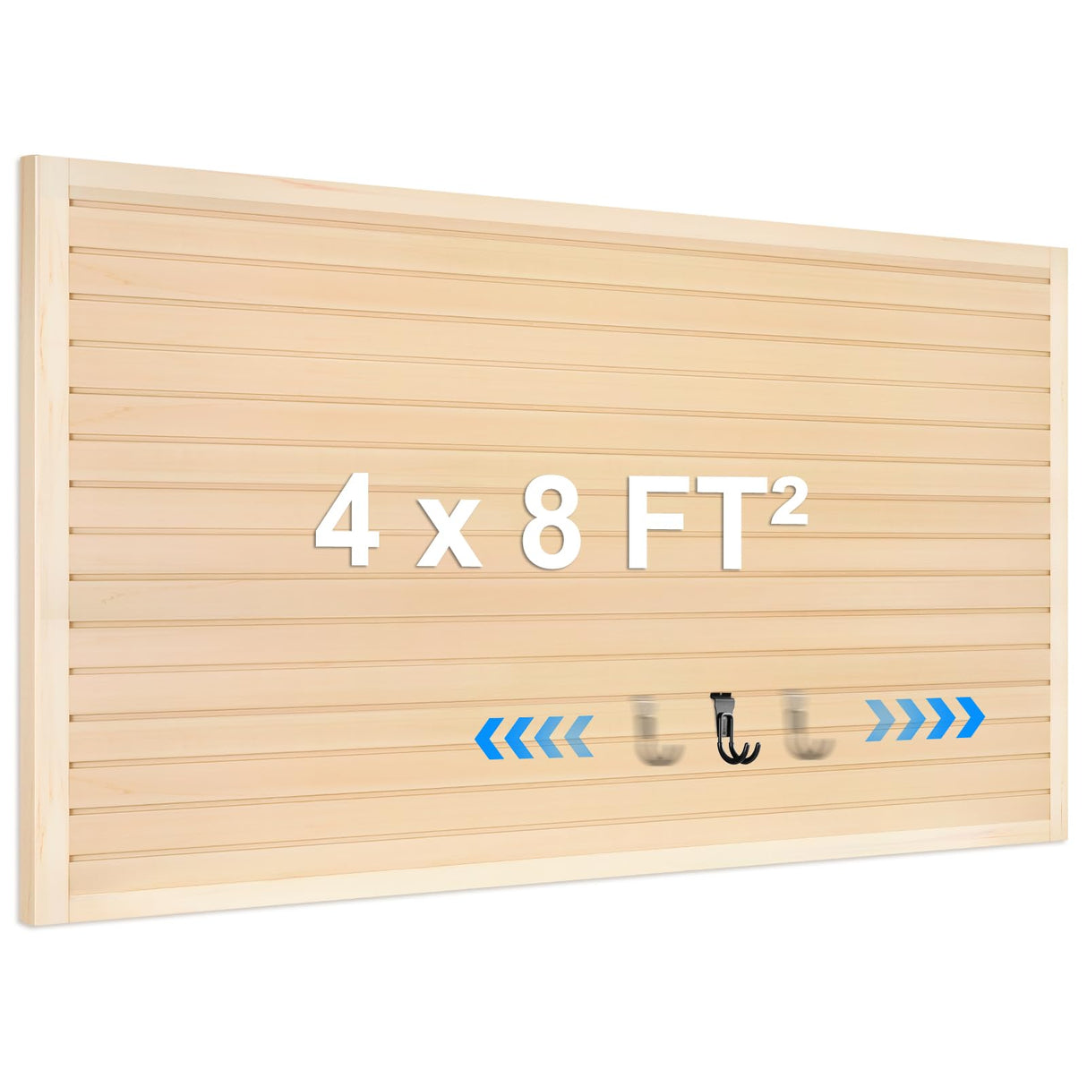 [8x4 Ft²] PVC Slat Wall Paneling, Adjustable Slatwall Panels with Coupling Structure, Slatted Wall Panel System with Customizable Storage Options, DIY Cutting & Easy-to-Install Slatwall Board Shelves QUEENLINK