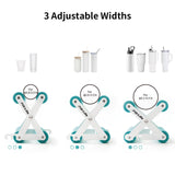 PYD Life Cup Tumbler Cradle Holder for Sublimation Craft Mint Green with White Plastic Tumblers Cups Clamp Clip,with Foam Measurements 3 Adjustable Width PYD Life