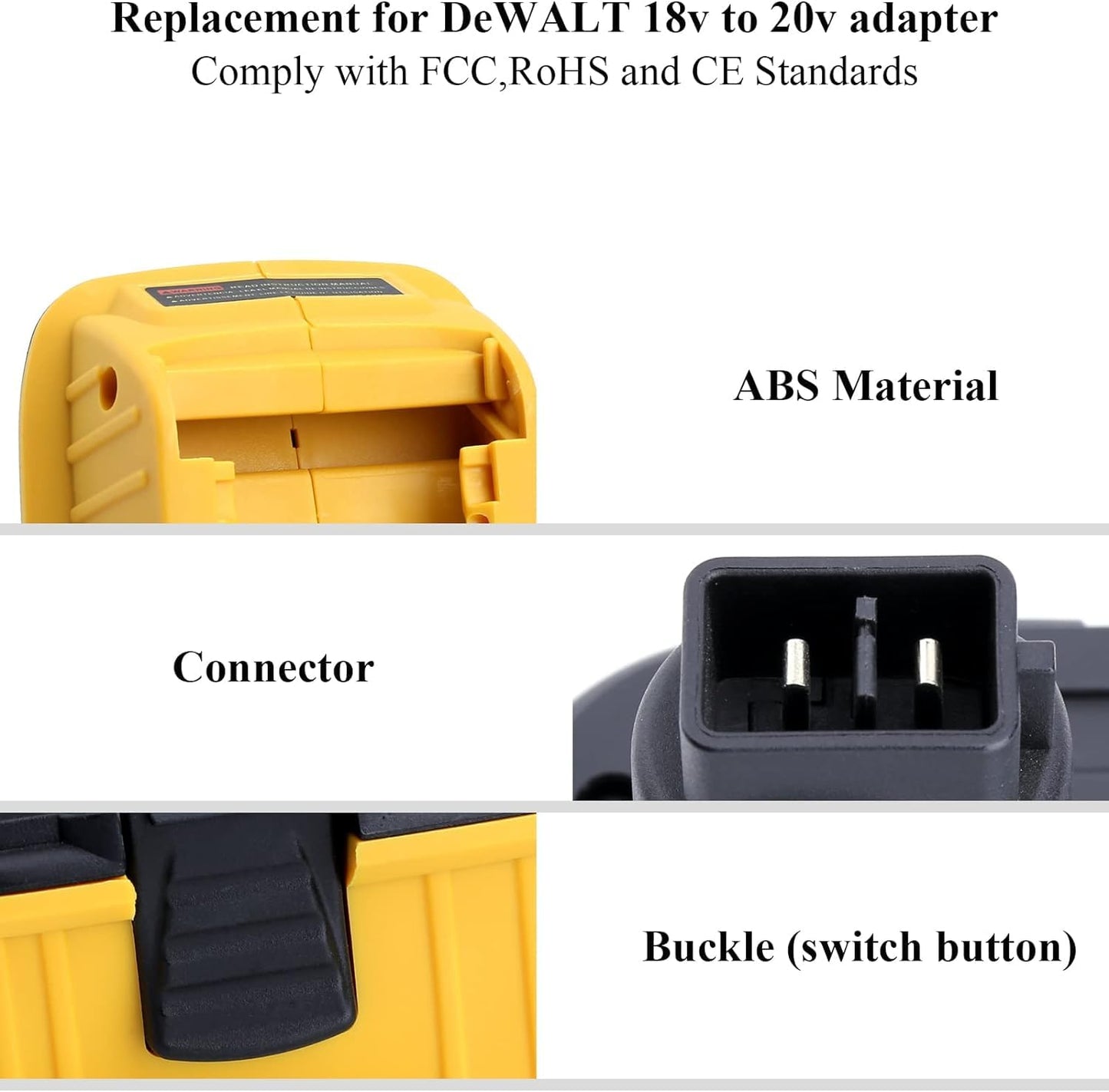 18v to 20v Battery Adapter Replacement for Dewalt DCA1820, Compatible with Dewalt 20V Max Lithium Battery DCB203 DCB204 to Dewalt 18V XRP NiCad NiMh Batteries DC9096 Tools - WoodArtSupply