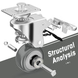 2 inch Caster Wheels Set of 4 Heavy Duty - CLOATFET Locking Casters, Swivel Casters with Brake (Top Plate), Non Marking Grey TPR Rubber Castor Wheels for Cart Furniture Workbench CLOATFET