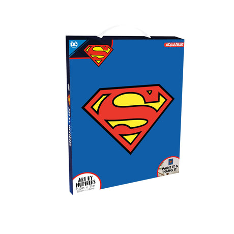 AQUARIUS Superman Logo Art by Numbers Mini - 8.5 x 11 in - Superman Retro Themed Paint by Number for Adults & Kids - DIY Color by Number Paint Kit for Beginner - Officially Licensed AQUARIUS